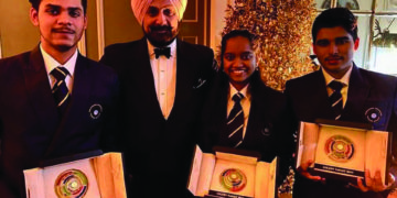 Saurabh, Elavenil and Divyansh receive Golden Target award from ISSF
