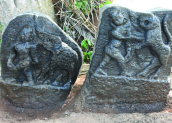 Archaeologists discover two 15th century hero stones near Pollachi
