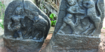 Archaeologists discover two 15th century hero stones near Pollachi