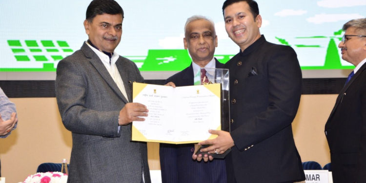 Minister R K Singh presents best energy conservation award to Viral Desai
