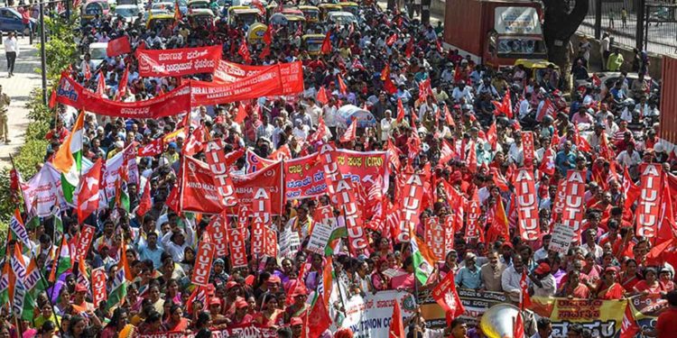 Central trade, railway, bank unions call for Bharat Bandh tomorrow
