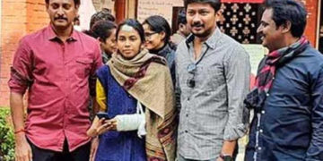 DMK youth wing leader Udhayanidhi Stalin meets JNU students in New Delhi   