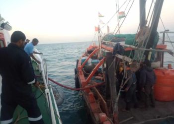 Coast Guard rescues flooded fishing boat Subhamurti with 5 fishermen