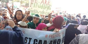 Hundreds of Women Protest against CAA-NRC near Parliament House in Delhi   