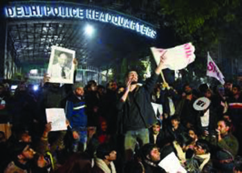JNU violence: Students protest outside old Delhi Police headquarters