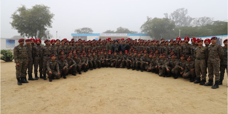 Garud Regimental Training Centre holds Maroon Beret ceremonial parade  at Air Force Station, Chandinagar