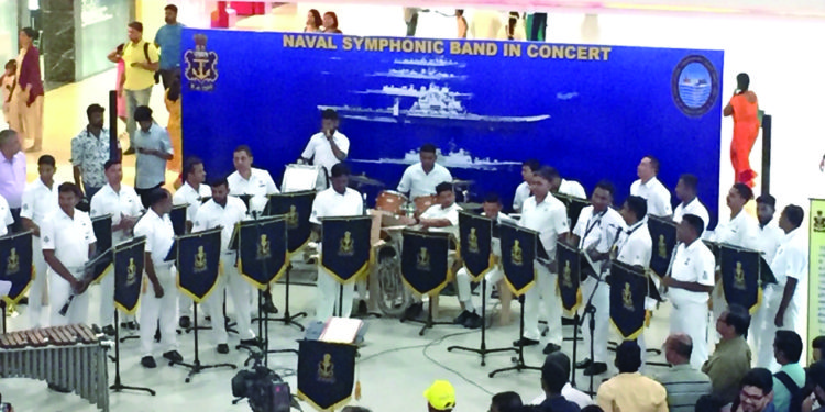Naval Symphonic Band sailors performed at Express Avenue Mall