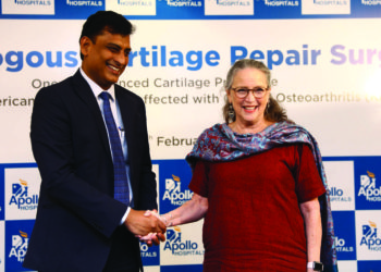 Apollo Hospitals successfully performs One-Step Minced Cartilage Procedure on a 69 year old US woman