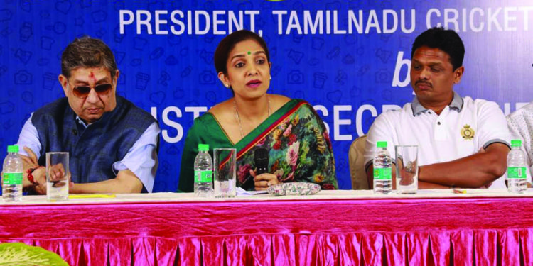 District Cricket Associations felicitates first woman president of TNCA Rupa Gurunath