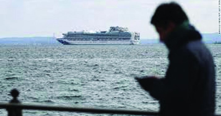 7,300 quarantined on 2 cruise ships; 65 died on Tuesday, highest daily total yet, as toll soars to nearly 500; Over 24,000 infected   