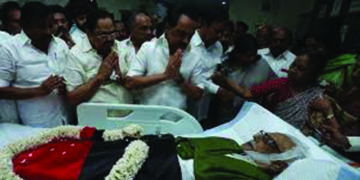 Leaders condole death of DMK stalwart Anbazhagan