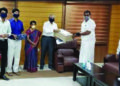 One lakh reusable masks for COVID-19 Frontline Warriors: HEF hands over to Minister S.P. Velumani