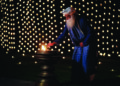 Sadguru Jaggi Vasudev lits lamp at Isha Yoga Foundation