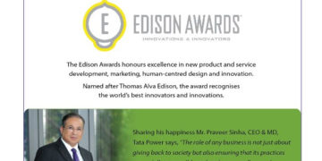 Tata Power conferred with 2020 Edison Award in the field of Innovation
