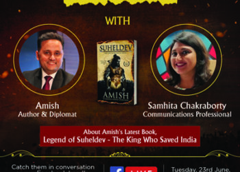 Author and Diplomat Amish Tripathi talks about his latest release – Legend of Suheldev: The King Who Saved India – today evening at 7 p.m.