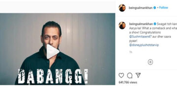 Salman is all praises for Sushmita Sen’s dialogues in Aarya in true Dabangg style!