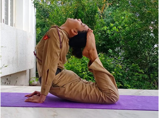 NCC Directorate Gujarat staff, cadets celebrate International Yoga Day, perform yoga with family members
