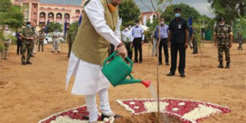 Union Home Minister Amit Shah kicks off nationwide tree plantation drive of the CAPFs at Gurugram CRPF Camp