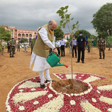 Union Home Minister Amit Shah kicks off nationwide tree plantation drive of the CAPFs at Gurugram CRPF Camp