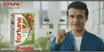 Former Indian cricket captain Sourav Ganguly bats for Fortune Soya Badi