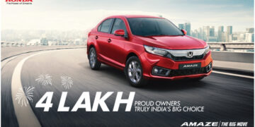 Honda Amaze crosses 4 lakh cumulative sales milestone in India