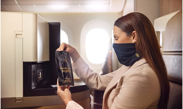 COVID impact:  Etihad Airways offers microbe barrier face protection for premium passengers