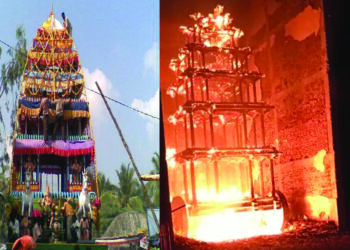 Wooden chariot of famous temple in AP gutted in fire