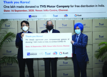 South Korea donates 1 lakh masks to TVS Motor Company for free distribution