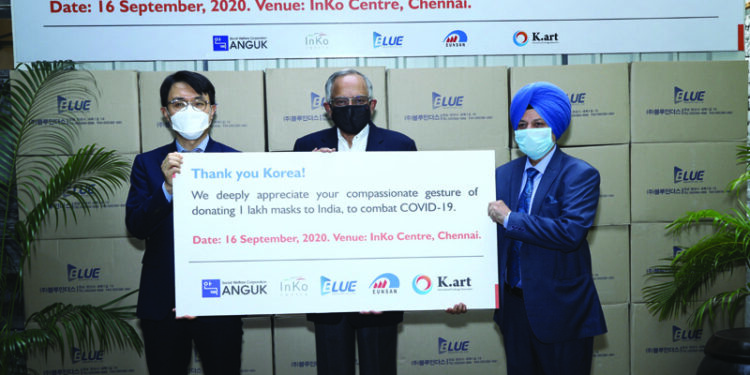 South Korea donates 1 lakh masks to TVS Motor Company for free distribution