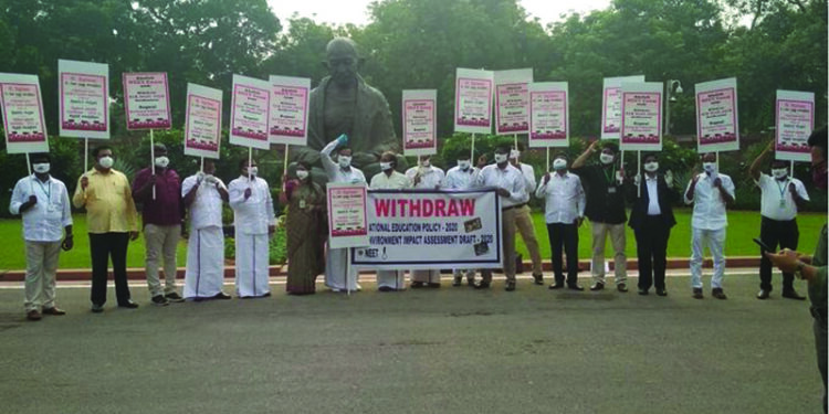DMK MPs protests in Parliament against NEET exam