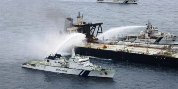 Lankan Navy, Indian ships battling re-ignited fire onboard oil tanker