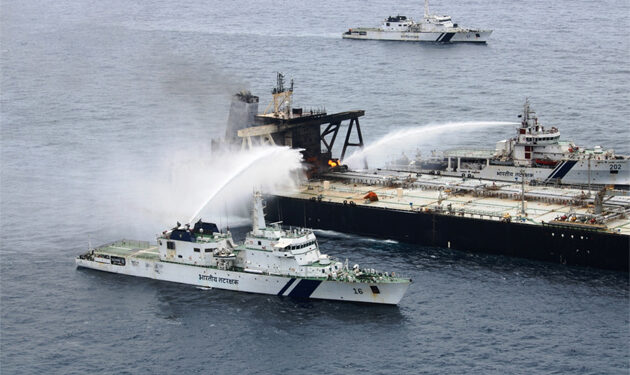Lankan Navy, Indian ships battling re-ignited fire onboard oil tanker