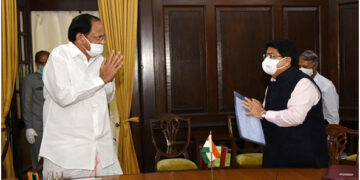 Naidu administers oath to Parimal Nathwani, consecutive 3rd time RS MP  