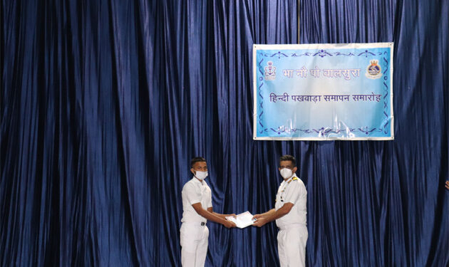 Competitions mark Hindi Fortnight Celebrations  at INS Valsura