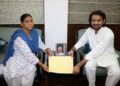 Tej Pratap Yadav receives RJD symbol from mother Rabri Devi