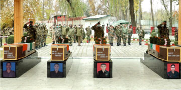 Army pays tributes to bravehearts martyred in the line of duty during Pakistani firing at LoC