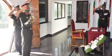 NDA pays befitting homage at the Hut of Remembrance to Army officer killed in Kupwara operation