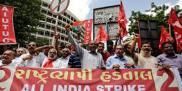 Trade unions go on strike; public services likely to be hit; BJP-aligned BMS is not participating in the strike.