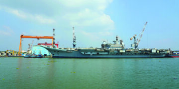 Basin Trials of Indigenous Aircraft Carrier successfully conducted at CSL