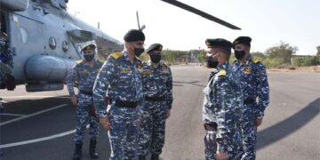 Chief of the Naval Staff Admiral Karambir Singh visits INS Dwarka in Okha