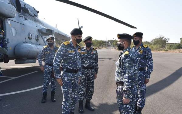 Chief of the Naval Staff Admiral Karambir Singh visits INS Dwarka in Okha