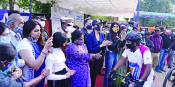 Telangana Governor Dr Tamilisai Soundararajan lauds “Infinity Ride 2020” by para-cyclists as inspirational