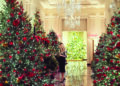 Melania Trump unveils White House Christmas decor on “America the Beautiful” theme