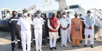 Gujarat CM inaugurates Indian Coast Guard married accommodation at Okha