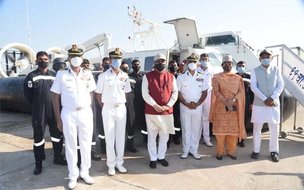 Gujarat CM inaugurates Indian Coast Guard married accommodation at Okha