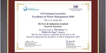  JK Tyre’s Kankroli Plant wins CII’s National Water Award, Chennai Plant bags ‘Excellent Energy Efficient Unit’ Recognition