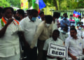Ruling alliance in Puducherry stages protest seeking recall of Lt Governor Kiran Bedi