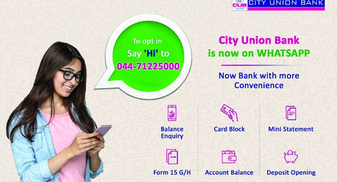 Digitisation: Now, CUB offers hassle-free banking service on WhatsApp