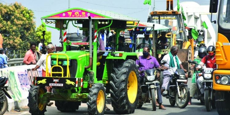 Farmers, trade unions stage protests & rallies across TN against farm laws
