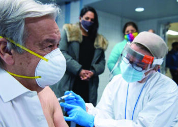 UN chief Antonio Guterres receives first shot of COVID-19 vaccine